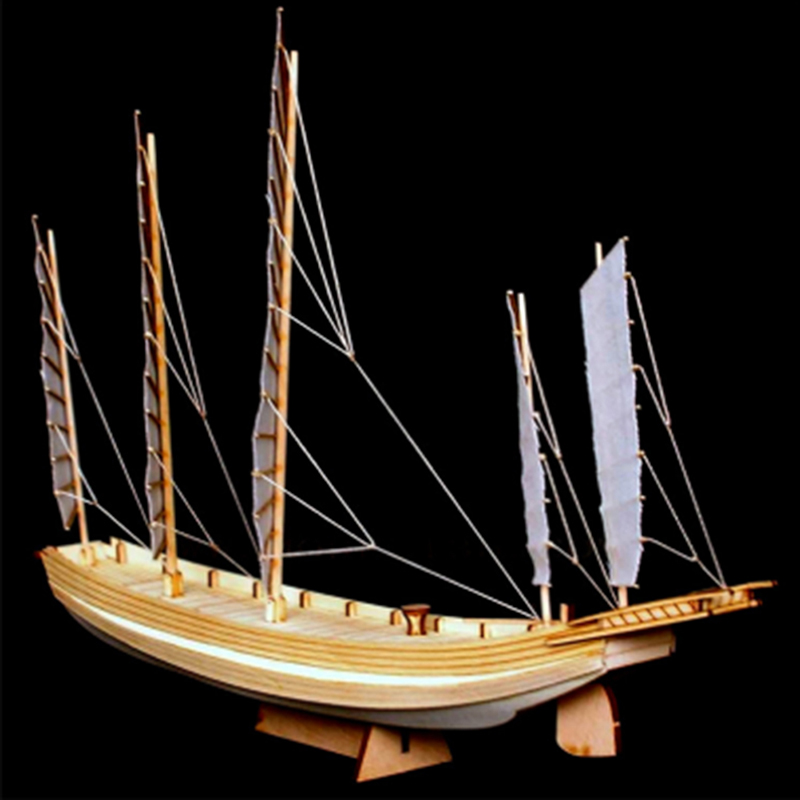 Model Kit Entry Grade - เรือทรายจีน1ชิ้นชุดโมเดลประกอบไม้โมเดลเรือโบราณทำด้วยมือแบบทำมือ